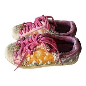 Vintage Y2K Christian Audigier Metallic Grafitti Sneakers Retro Size 6